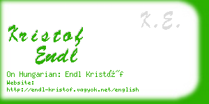 kristof endl business card